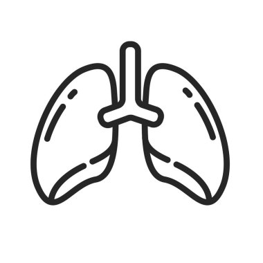 Lung icon. Lungs help to breathe oxygen into the human body. Body care concept