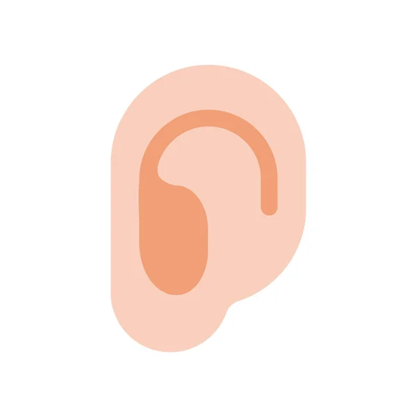 Öronikonen Ear Line Design Begreppet Hörselproblem Isolerad Bakgrunden — Stock vektor