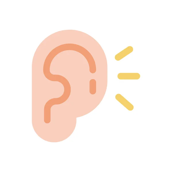 Ear Icon Ear Line Design Concept Hearing Problems Isolated Background — Stok Vektör