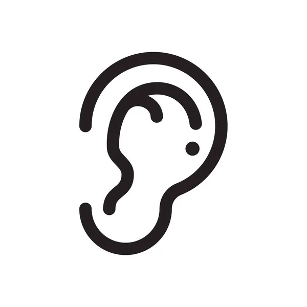 Ear Icon Ear Line Design Concept Hearing Problems Isolated Background — Stok Vektör