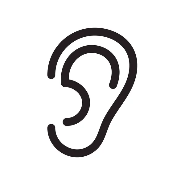 Öronikonen Ear Line Design Begreppet Hörselproblem Isolerad Bakgrunden — Stock vektor