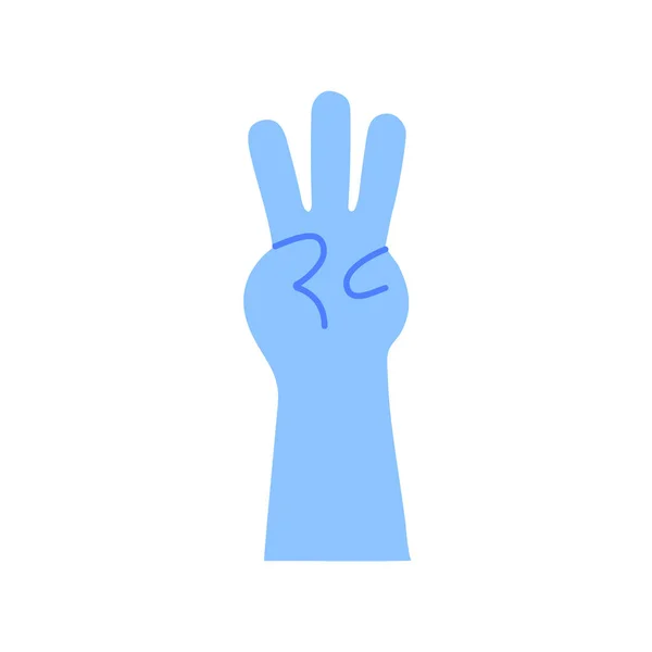 Hand Symbol Cartoon Hand Mit Handschuhen Gegen Viren Das Konzept — Stockvektor