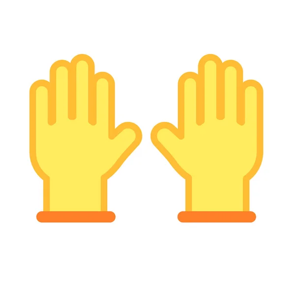 Hand Icon Cartoon Hand Wearing Gloves Prevent Virus Concept Hand — Stok Vektör