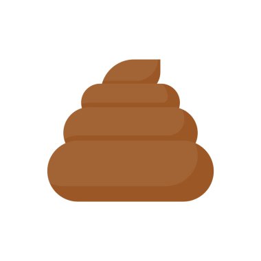 Shit icon. Yellow feces that smell so bad that flies fly around. Simple flat vector design.