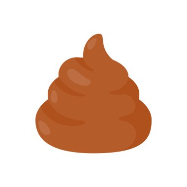 Shit icon. Yellow feces that smell so bad that flies fly around. Simple flat vector design.