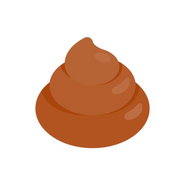 Shit icon. Yellow feces that smell so bad that flies fly around. Simple flat vector design.