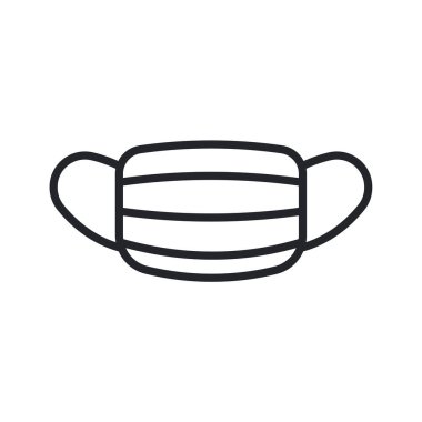 yüz maskesi simgesi. Yüksek ateşi olan hastalarda virüsü önlemek için tıbbi maske..