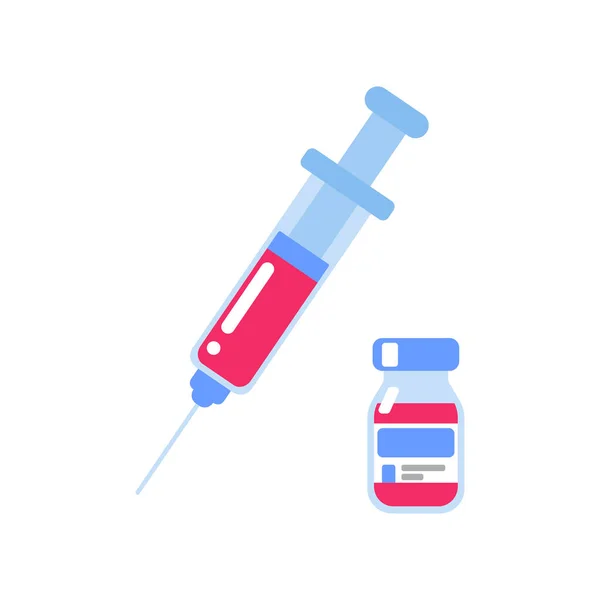 帮助病人的疫苗和药品图标预防新病毒株的概念 — 图库矢量图片