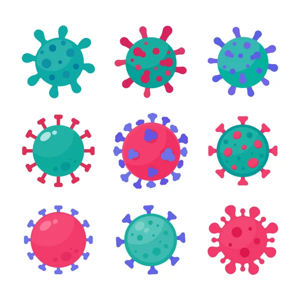 Vector Virus Covid Que Muta Varias Maneras Concepto Prevención Propagación — Vector de stock