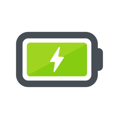 Doğadan gelen temiz enerji içeren yeşil pil ikonu pilleri. Çevre koruma kavramı