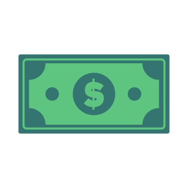 Para ikonu. Yeşil banknotlar çok değerlidir. Milyoner konsepti para harcıyor.