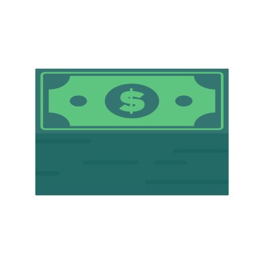 Para ikonu. Yeşil banknotlar çok değerlidir. Milyoner konsepti para harcıyor.