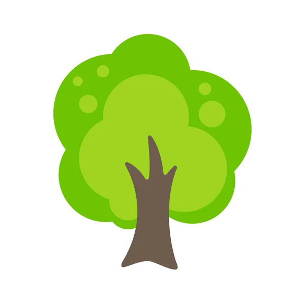Ikona Drzewa Prosty Płaski Zielony Projekt Drzewa Ekonomiczne Wykorzystanie Papieru — Wektor stockowy
