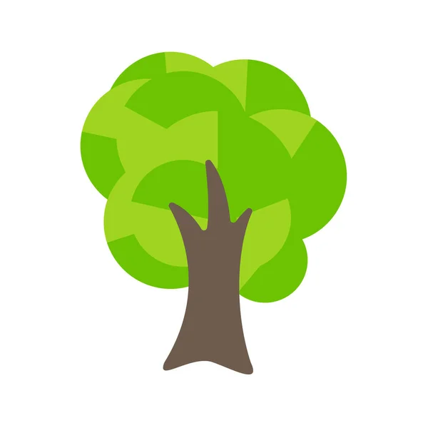 Иконка Дерева Простой Плоский Зеленый Дизайн Дерева Экономичные Идеи Использования — стоковый вектор