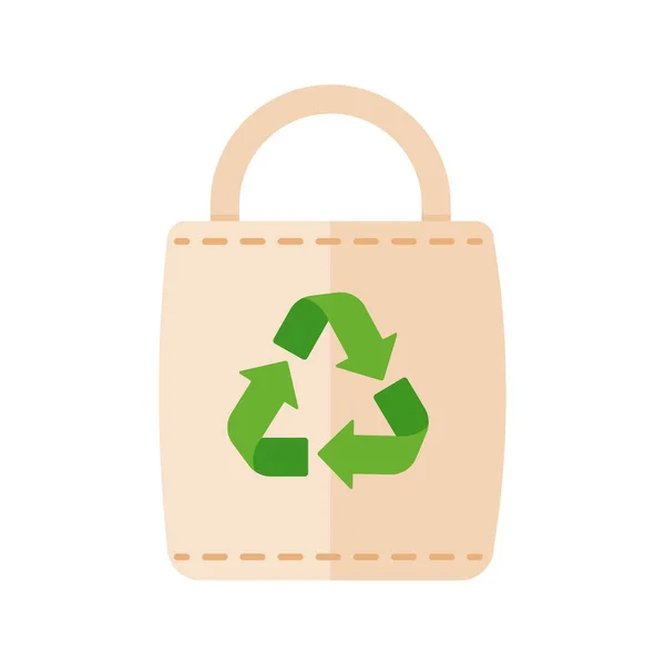 Eco Bag Icon Green Bag Items Made Paper Instead Plastic — Stock Vector