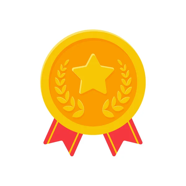 Icono Medalla Oro Para Ganador Evento Deportivo — Vector de stock