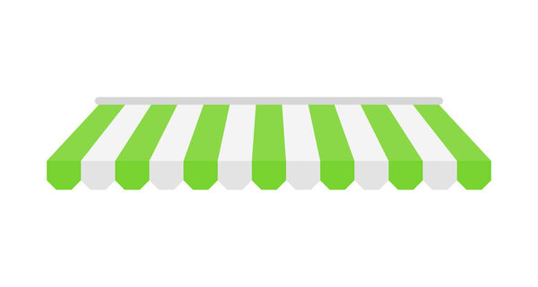 Vector shop awning. Rain protection awning for franchise stores.