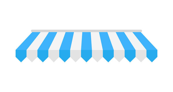 Vector shop awning. Rain protection awning for franchise stores.