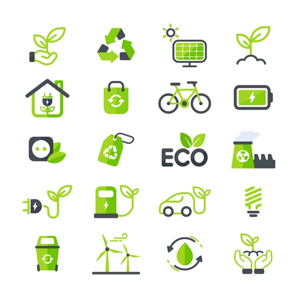 Icona Eco Ecologia Progettazione Vettoriale Concetto Prendersi Cura Dell Ambiente — Vettoriale Stock