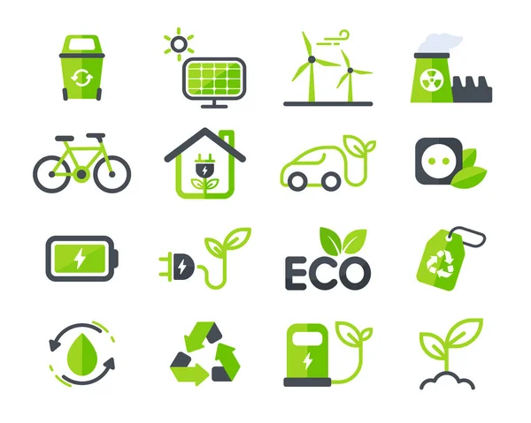 Eco Icon Ecology Vector Design Concept Caring Environment Using Natural — Stock Vector