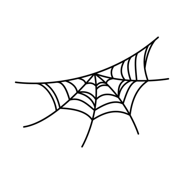 蜘蛛网剪影挂在万圣节横幅装饰 在背景上孤立的 — 图库矢量图片