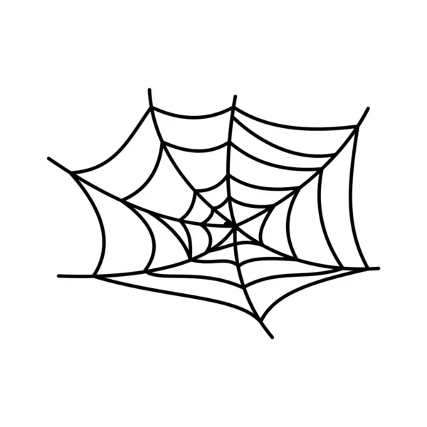 Silueta Tela Araña Colgando Para Decoraciones Banners Halloween Aislado Fondo — Vector de stock