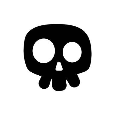 Kemik vektörü. Cadılar Bayramı 'nda korkunç mezarlıkta hayalet iskeletinin kurukafa gölgesi..