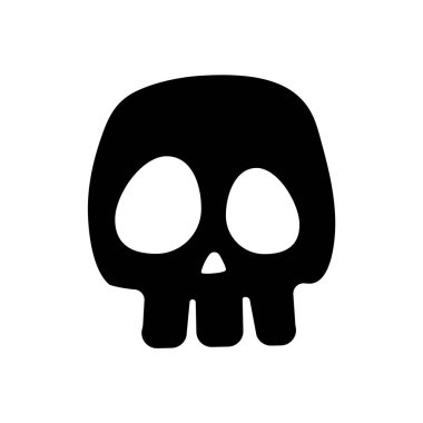 Kemik vektörü. Cadılar Bayramı 'nda korkunç mezarlıkta hayalet iskeletinin kurukafa gölgesi..