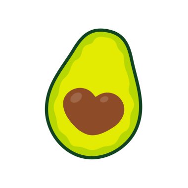 Avocado vector. avocado fruit cut into pieces There is a round seed inside. for health care clipart
