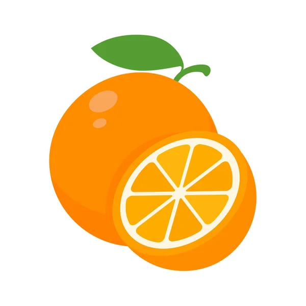 Fruit Orange Doux Les Oranges Riches Vitamines Sont Tranchées Pour — Image vectorielle
