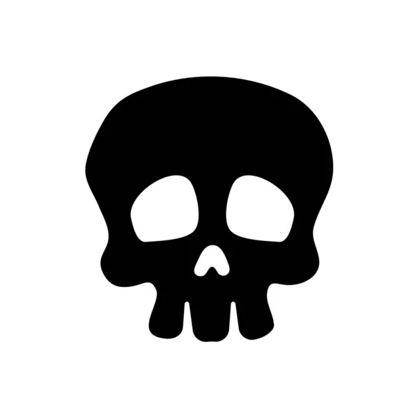 Csontvektor Koponya Árnyék Szellem Csontvázból Ijesztő Temetőben Halloweenkor — Stock Vector