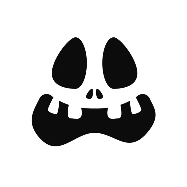 Scary Ghost Horror Face Silhouette Vector Carving Halloween Pumpkin — 스톡 벡터