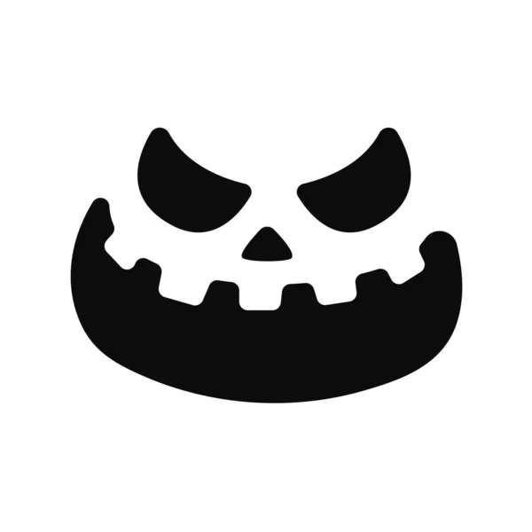 Scary Ghost Horror Face Silhouette Vector Carving Halloween Pumpkin — 스톡 벡터