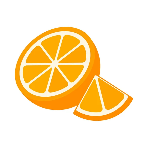 Fruta Naranja Dulce Las Naranjas Altas Vitaminas Cortan Rodajas Para — Vector de stock