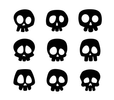 Kemik vektörü. Cadılar Bayramı 'nda korkunç mezarlıkta hayalet iskeletinin kurukafa gölgesi..