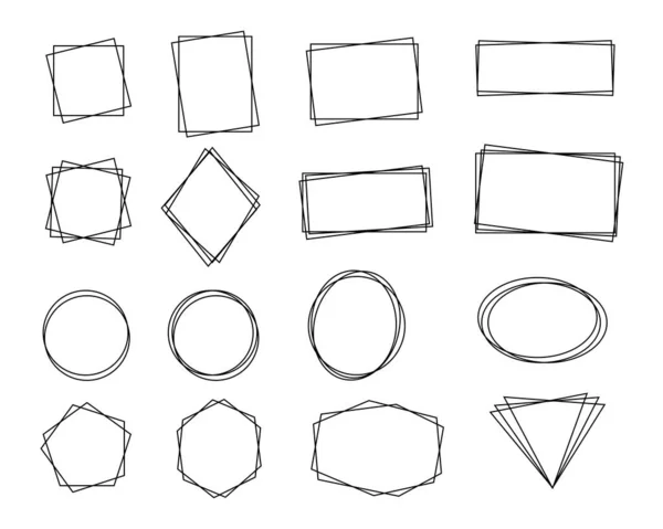 Double Cadre Cadre Texte Créé Avec Des Formes Géométriques Simples — Image vectorielle