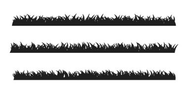 Cadılar Bayramı hayalet mezarlığı dekorasyonu için siyah çim sınır silueti.