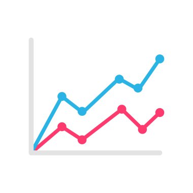 Çizgi grafiği iş performansını karşılaştırıyor. Şirketin gelir raporu kavramı