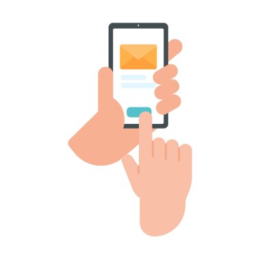 Bilgisayar monitöründeki vektör harfi E-posta iletişimi kavramı