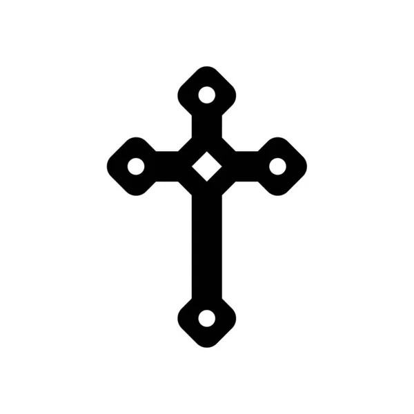 Christian Cross Halloween Gruselige Vampir Verteidigung Kreuz Design Vektor — Stockvektor