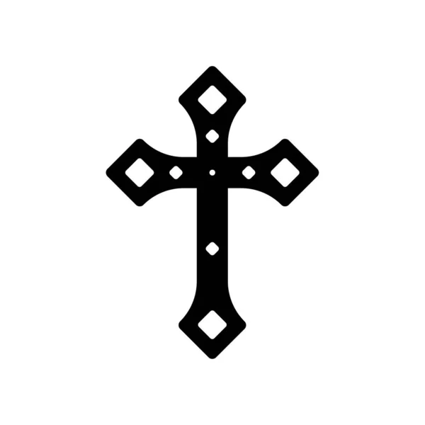 Christian Cross Halloween Gruselige Vampir Verteidigung Kreuz Design Vektor — Stockvektor