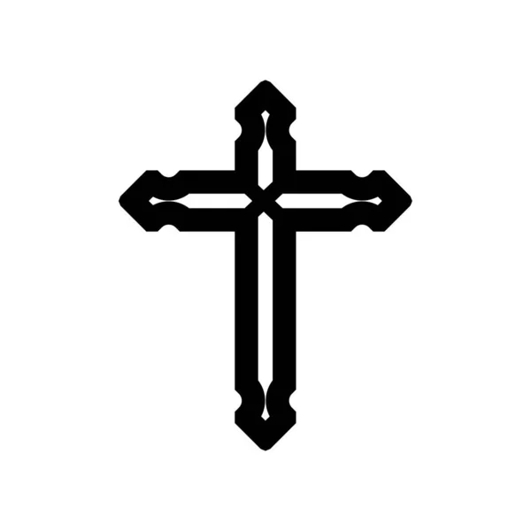 Christian Cross Halloween Gruselige Vampir Verteidigung Kreuz Design Vektor — Stockvektor