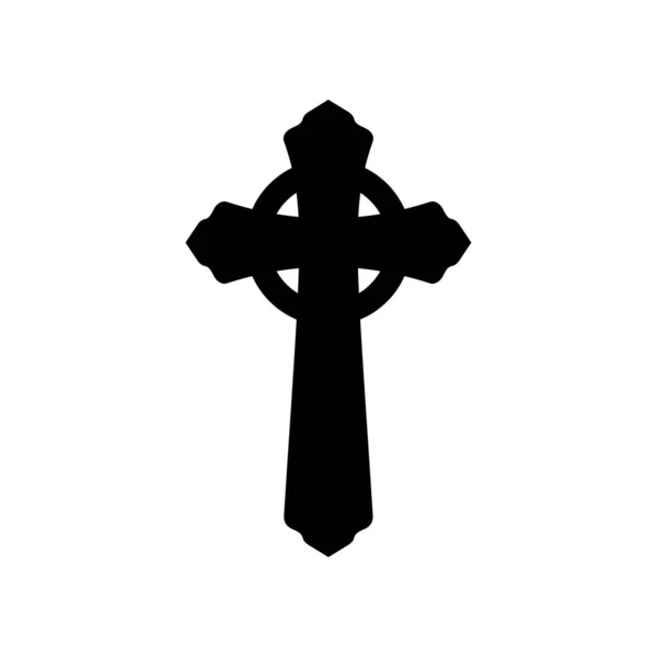 Kristna Korset Halloween Kuslig Vampyr Försvar Cross Design Vektor — Stock vektor