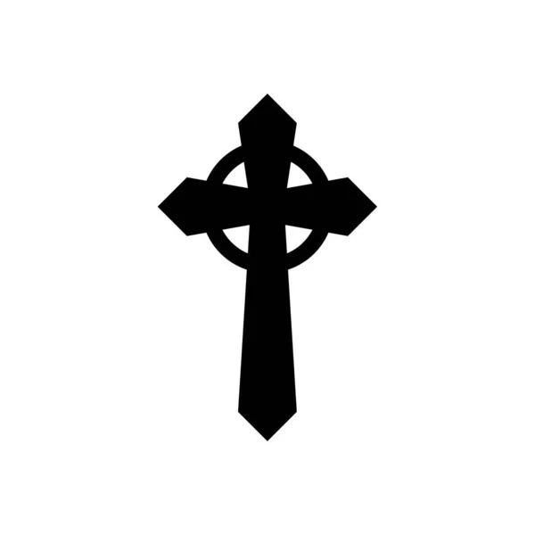 Christian Cross Halloween Espeluznante Vampiro Defensa Cruz Diseño Vector — Vector de stock