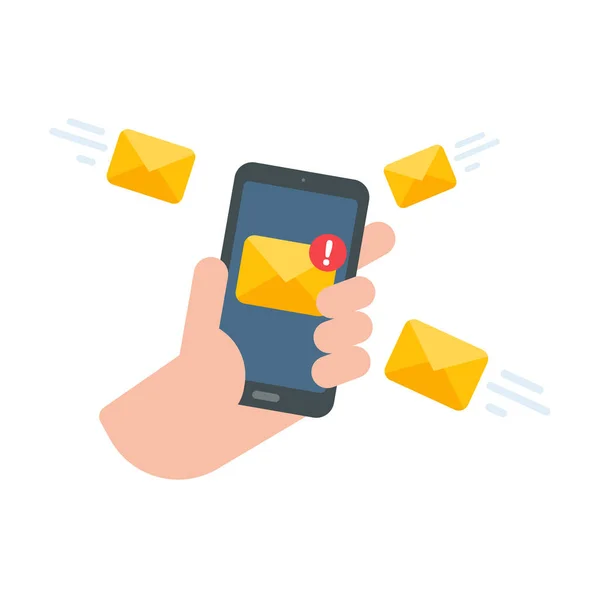 Envelope Amarelo Conceito Comunicação Notificação Por Mail Canais Online — Vetor de Stock