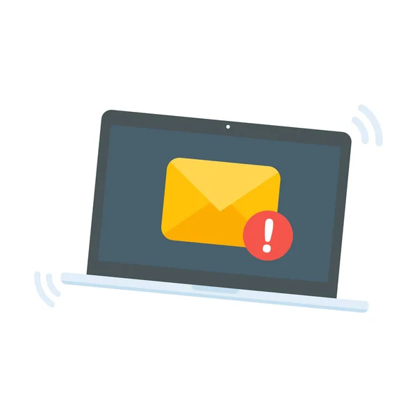 Une Enveloppe Jaune Concept Communication Notification Par Mail Les Canaux — Image vectorielle