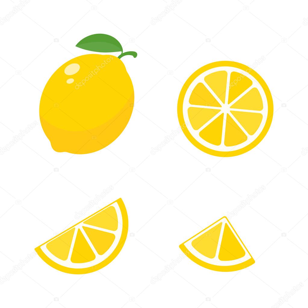 Sour yellow lemons. High vitamin C lemons are cut into slices for summer lemonade.