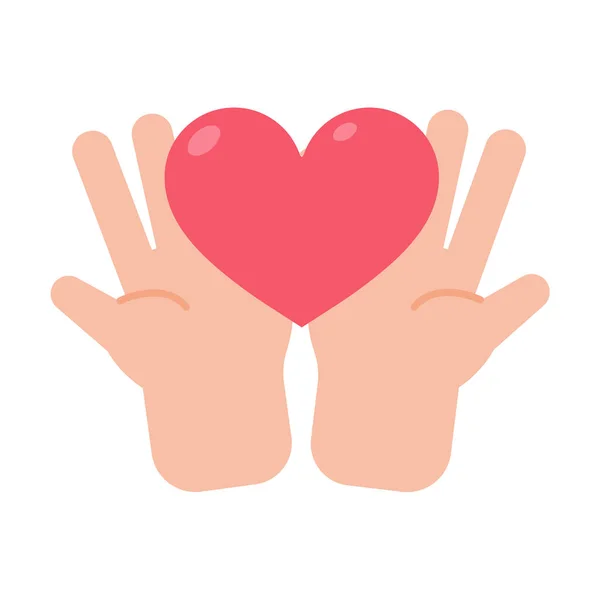 Vector Hands Giving Hearts Each Other Helping Poor Donating Items — Vetor de Stock