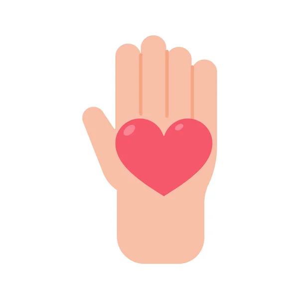 Vector Hands Giving Hearts Each Other Helping Poor Donating Items — Stock Vector
