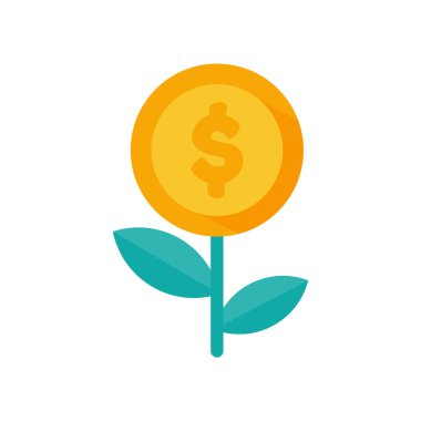 Tree Dollar Coins Vector Growing business investment income concept